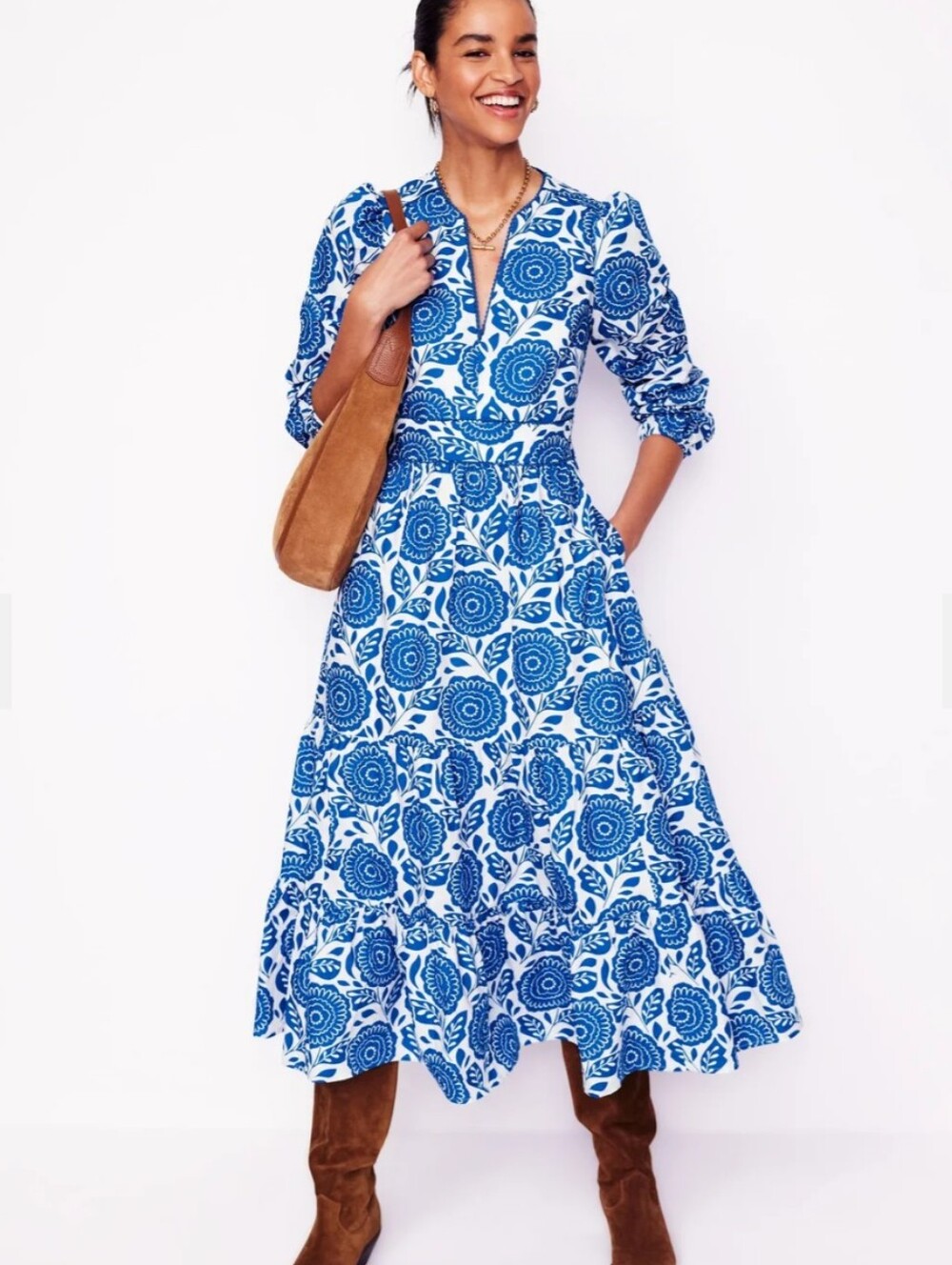 Violet Midi Dress
Gallery Blue, Dahlia Stamp
